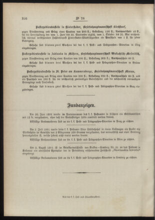 Post- und Telegraphen-Verordnungsblatt für das Verwaltungsgebiet des K.-K. Handelsministeriums 18910829 Seite: 4