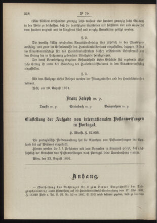 Post- und Telegraphen-Verordnungsblatt für das Verwaltungsgebiet des K.-K. Handelsministeriums 18910831 Seite: 2