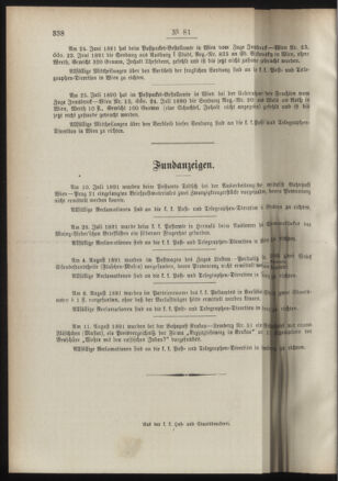 Post- und Telegraphen-Verordnungsblatt für das Verwaltungsgebiet des K.-K. Handelsministeriums 18910904 Seite: 4