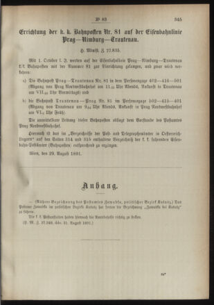 Post- und Telegraphen-Verordnungsblatt für das Verwaltungsgebiet des K.-K. Handelsministeriums 18910910 Seite: 3