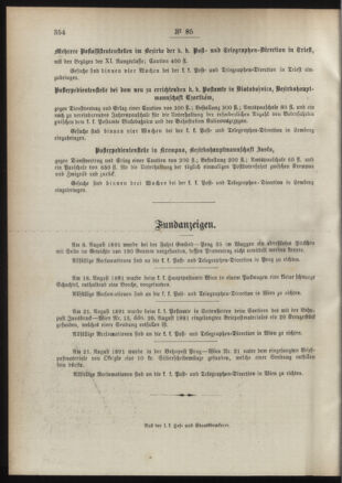 Post- und Telegraphen-Verordnungsblatt für das Verwaltungsgebiet des K.-K. Handelsministeriums 18910917 Seite: 4