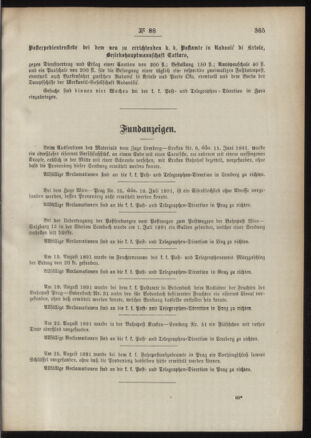 Post- und Telegraphen-Verordnungsblatt für das Verwaltungsgebiet des K.-K. Handelsministeriums 18910929 Seite: 3