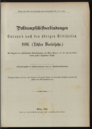 Post- und Telegraphen-Verordnungsblatt für das Verwaltungsgebiet des K.-K. Handelsministeriums 18911022 Seite: 5