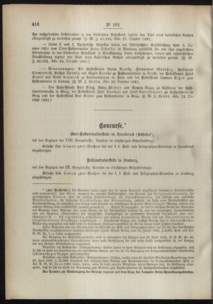 Post- und Telegraphen-Verordnungsblatt für das Verwaltungsgebiet des K.-K. Handelsministeriums 18911109 Seite: 2