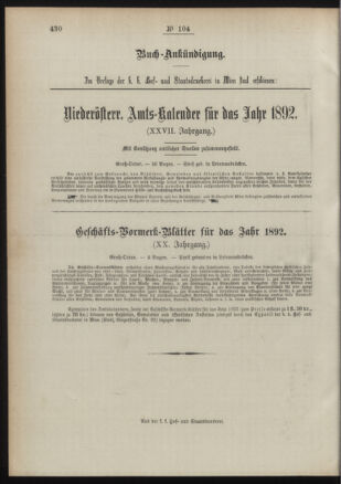 Post- und Telegraphen-Verordnungsblatt für das Verwaltungsgebiet des K.-K. Handelsministeriums 18911118 Seite: 4