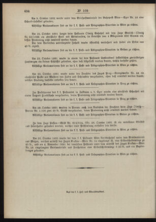 Post- und Telegraphen-Verordnungsblatt für das Verwaltungsgebiet des K.-K. Handelsministeriums 18911119 Seite: 4