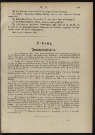 Post- und Telegraphen-Verordnungsblatt für das Verwaltungsgebiet des K.-K. Handelsministeriums 18911204 Seite: 3