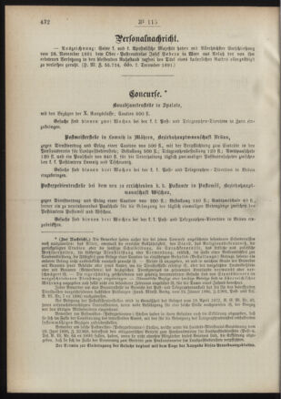 Post- und Telegraphen-Verordnungsblatt für das Verwaltungsgebiet des K.-K. Handelsministeriums 18911219 Seite: 2