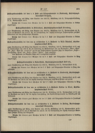 Post- und Telegraphen-Verordnungsblatt für das Verwaltungsgebiet des K.-K. Handelsministeriums 18911223 Seite: 3