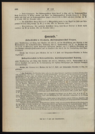 Post- und Telegraphen-Verordnungsblatt für das Verwaltungsgebiet des K.-K. Handelsministeriums 18911229 Seite: 8