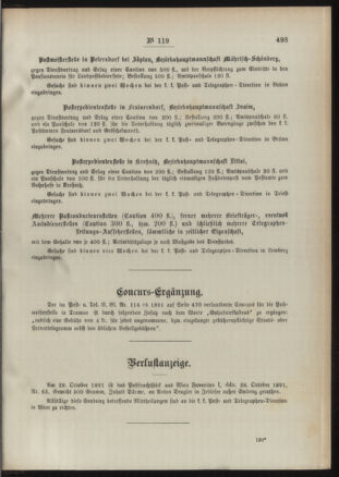 Post- und Telegraphen-Verordnungsblatt für das Verwaltungsgebiet des K.-K. Handelsministeriums 18911231 Seite: 3