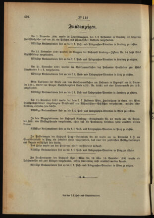 Post- und Telegraphen-Verordnungsblatt für das Verwaltungsgebiet des K.-K. Handelsministeriums 18911231 Seite: 4