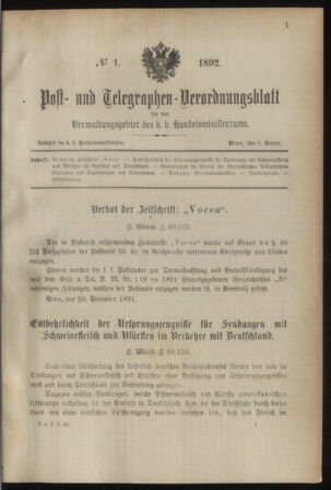 Post- und Telegraphen-Verordnungsblatt für das Verwaltungsgebiet des K.-K. Handelsministeriums