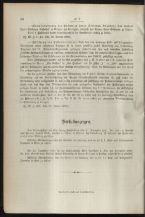 Post- und Telegraphen-Verordnungsblatt für das Verwaltungsgebiet des K.-K. Handelsministeriums 18920129 Seite: 4