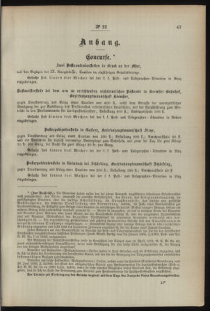 Post- und Telegraphen-Verordnungsblatt für das Verwaltungsgebiet des K.-K. Handelsministeriums 18920205 Seite: 3