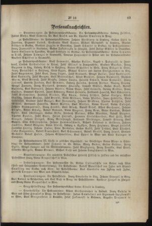 Post- und Telegraphen-Verordnungsblatt für das Verwaltungsgebiet des K.-K. Handelsministeriums 18920212 Seite: 3