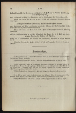 Post- und Telegraphen-Verordnungsblatt für das Verwaltungsgebiet des K.-K. Handelsministeriums 18920223 Seite: 4