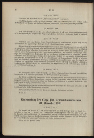 Post- und Telegraphen-Verordnungsblatt für das Verwaltungsgebiet des K.-K. Handelsministeriums 18920224 Seite: 14