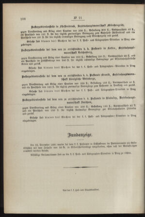 Post- und Telegraphen-Verordnungsblatt für das Verwaltungsgebiet des K.-K. Handelsministeriums 18920226 Seite: 4