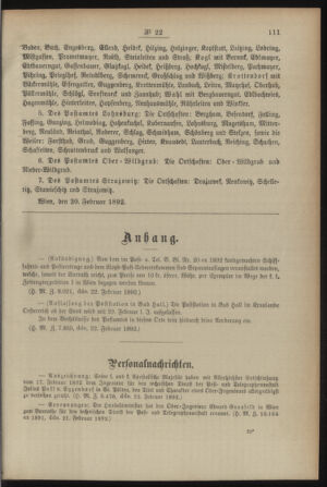 Post- und Telegraphen-Verordnungsblatt für das Verwaltungsgebiet des K.-K. Handelsministeriums 18920304 Seite: 3