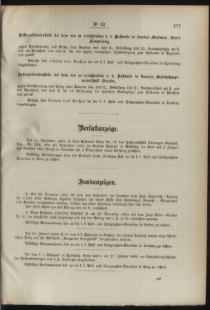 Post- und Telegraphen-Verordnungsblatt für das Verwaltungsgebiet des K.-K. Handelsministeriums 18920328 Seite: 3