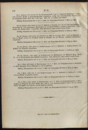 Post- und Telegraphen-Verordnungsblatt für das Verwaltungsgebiet des K.-K. Handelsministeriums 18920328 Seite: 4