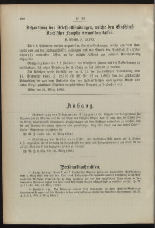 Post- und Telegraphen-Verordnungsblatt für das Verwaltungsgebiet des K.-K. Handelsministeriums 18920401 Seite: 2