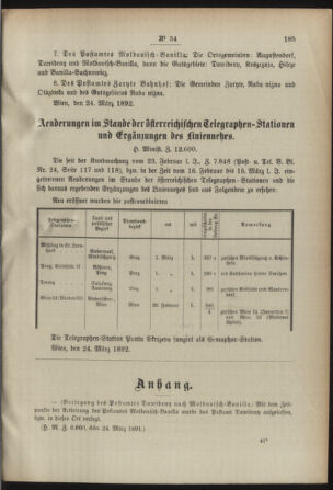 Post- und Telegraphen-Verordnungsblatt für das Verwaltungsgebiet des K.-K. Handelsministeriums 18920403 Seite: 3