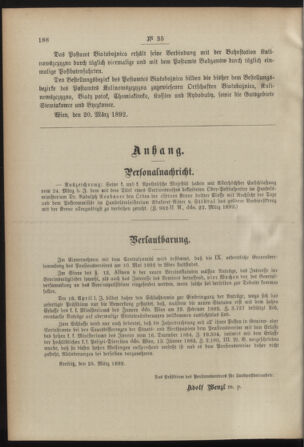 Post- und Telegraphen-Verordnungsblatt für das Verwaltungsgebiet des K.-K. Handelsministeriums 18920405 Seite: 2