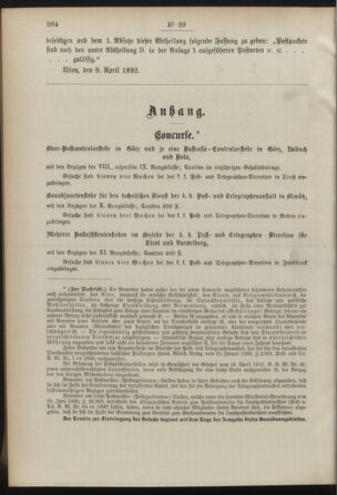 Post- und Telegraphen-Verordnungsblatt für das Verwaltungsgebiet des K.-K. Handelsministeriums 18920416 Seite: 2