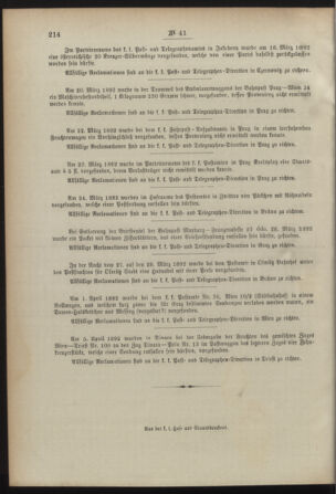 Post- und Telegraphen-Verordnungsblatt für das Verwaltungsgebiet des K.-K. Handelsministeriums 18920423 Seite: 4