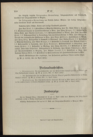 Post- und Telegraphen-Verordnungsblatt für das Verwaltungsgebiet des K.-K. Handelsministeriums 18920425 Seite: 4