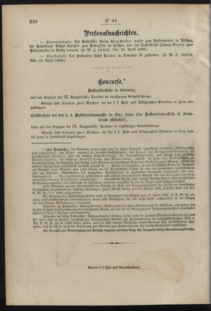 Post- und Telegraphen-Verordnungsblatt für das Verwaltungsgebiet des K.-K. Handelsministeriums 18920430 Seite: 4