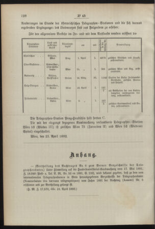 Post- und Telegraphen-Verordnungsblatt für das Verwaltungsgebiet des K.-K. Handelsministeriums 18920504 Seite: 2