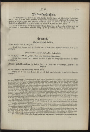 Post- und Telegraphen-Verordnungsblatt für das Verwaltungsgebiet des K.-K. Handelsministeriums 18920504 Seite: 3