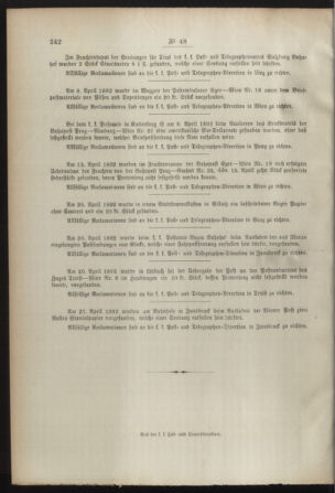 Post- und Telegraphen-Verordnungsblatt für das Verwaltungsgebiet des K.-K. Handelsministeriums 18920513 Seite: 4