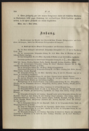 Post- und Telegraphen-Verordnungsblatt für das Verwaltungsgebiet des K.-K. Handelsministeriums 18920517 Seite: 2