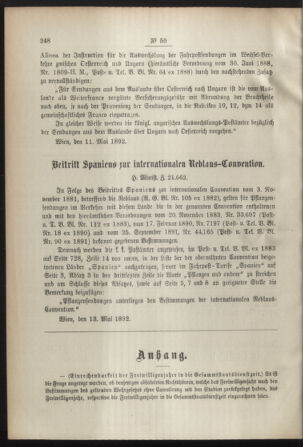 Post- und Telegraphen-Verordnungsblatt für das Verwaltungsgebiet des K.-K. Handelsministeriums 18920519 Seite: 2