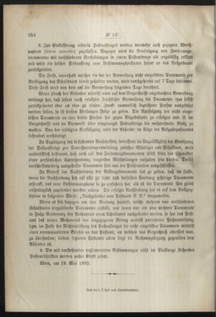 Post- und Telegraphen-Verordnungsblatt für das Verwaltungsgebiet des K.-K. Handelsministeriums 18920525 Seite: 4