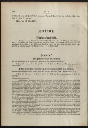 Post- und Telegraphen-Verordnungsblatt für das Verwaltungsgebiet des K.-K. Handelsministeriums 18920528 Seite: 2