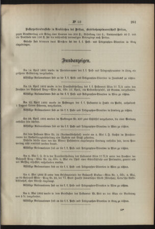 Post- und Telegraphen-Verordnungsblatt für das Verwaltungsgebiet des K.-K. Handelsministeriums 18920528 Seite: 3