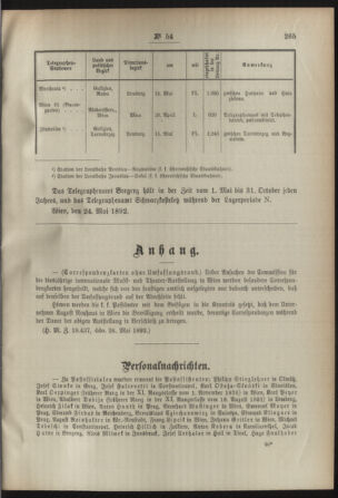 Post- und Telegraphen-Verordnungsblatt für das Verwaltungsgebiet des K.-K. Handelsministeriums 18920603 Seite: 3