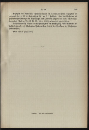 Post- und Telegraphen-Verordnungsblatt für das Verwaltungsgebiet des K.-K. Handelsministeriums 18920620 Seite: 9