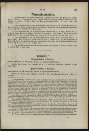 Post- und Telegraphen-Verordnungsblatt für das Verwaltungsgebiet des K.-K. Handelsministeriums 18920625 Seite: 3