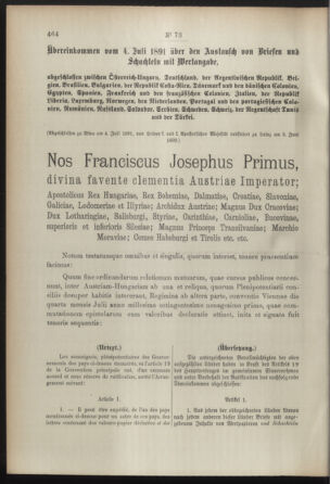 Post- und Telegraphen-Verordnungsblatt für das Verwaltungsgebiet des K.-K. Handelsministeriums 18920712 Seite: 110