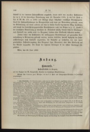 Post- und Telegraphen-Verordnungsblatt für das Verwaltungsgebiet des K.-K. Handelsministeriums 18920713 Seite: 2