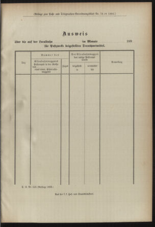 Post- und Telegraphen-Verordnungsblatt für das Verwaltungsgebiet des K.-K. Handelsministeriums 18920729 Seite: 5