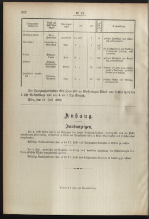 Post- und Telegraphen-Verordnungsblatt für das Verwaltungsgebiet des K.-K. Handelsministeriums 18920809 Seite: 4