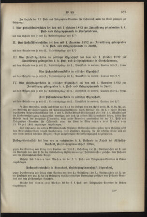 Post- und Telegraphen-Verordnungsblatt für das Verwaltungsgebiet des K.-K. Handelsministeriums 18920816 Seite: 3