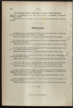 Post- und Telegraphen-Verordnungsblatt für das Verwaltungsgebiet des K.-K. Handelsministeriums 18920824 Seite: 4